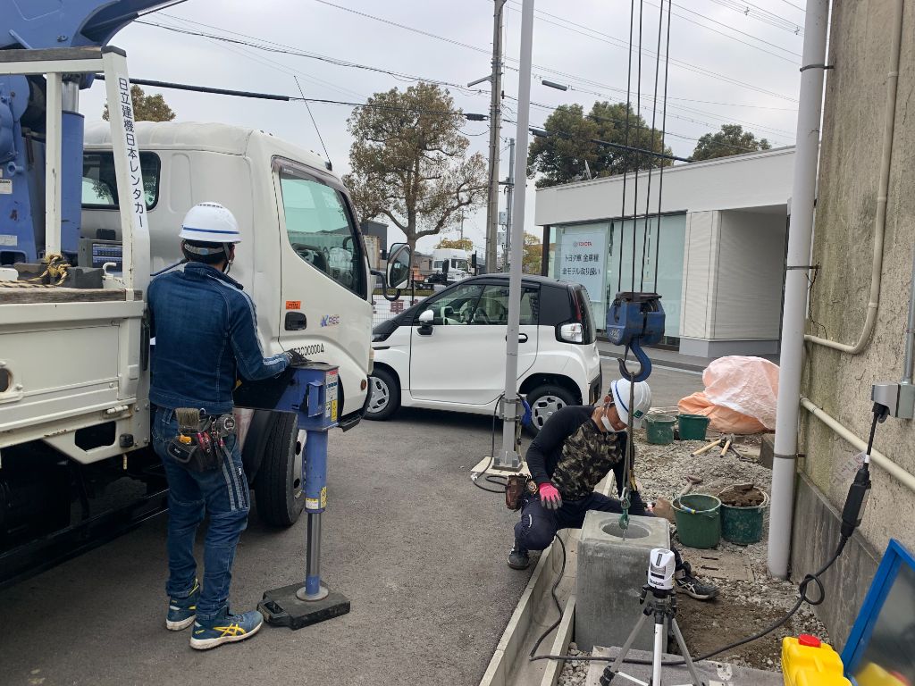 クレーン柱設置